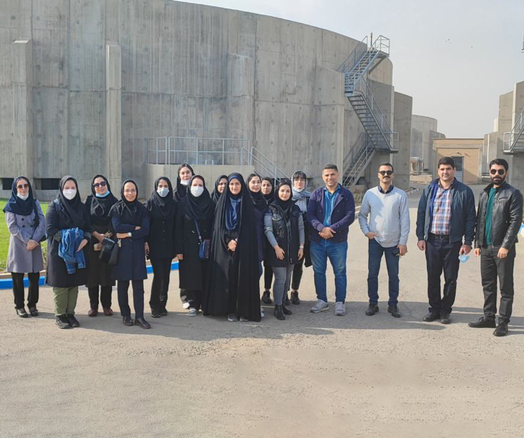 بازدید انجمن علمی دانشجویی بهداشت محیط دانشگاه تربیت مدرس از تصفیه‌خانه جنوب تهران